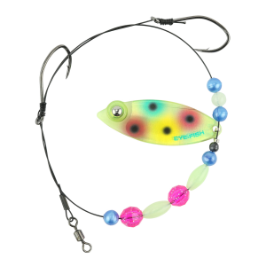 Image of Eye-Fish Premium Single Willow Blade Worm Harness | Wonderbread Glow - Copper Back