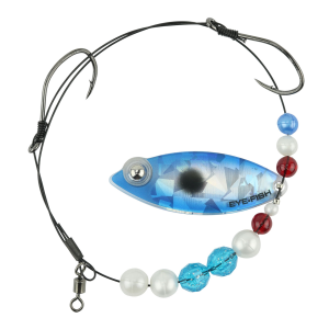 Image of Eye-Fish Premium Single Willow Blade Worm Harness | Blue Shad - Silver Back