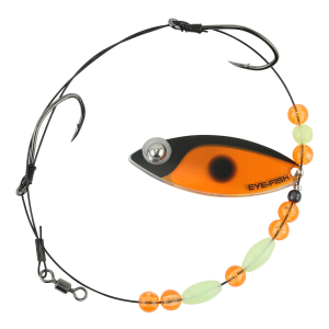 Image of Eye-Fish Premium Single Willow Blade Worm Harness | Darter Glow - Copper Back
