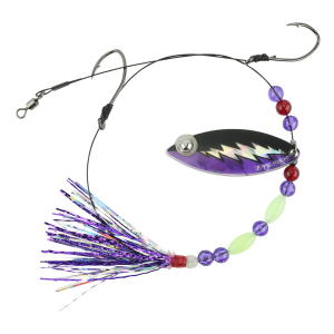 Image of Eye-Fish Premium Single Willow Blade Worm Harness | Steal Your Fish Glow - Silver Eye Fly