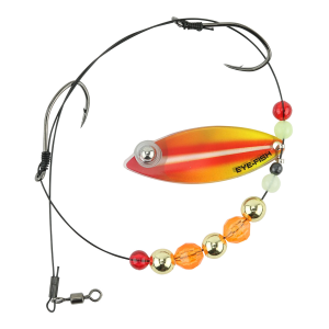 Image of Eye-Fish Premium Single Willow Blade Worm Harness | Sunset Glow - Copper Back