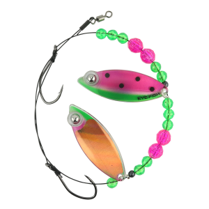 Image of Eye-Fish Premium Double Willow Blade Worm Harness | Watermelon - Copper Back