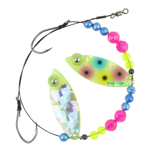 Image of Eye-Fish Premium Double Willow Blade Worm Harness | Wonderbread - Silver Back