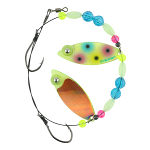 Image of Eye-Fish Premium Double Willow Blade Worm Harness | Wonderbread Glow - Copper Back