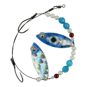 Image of Eye-Fish Premium Double Willow Blade Worm Harness | Blue Shad - Silver Back