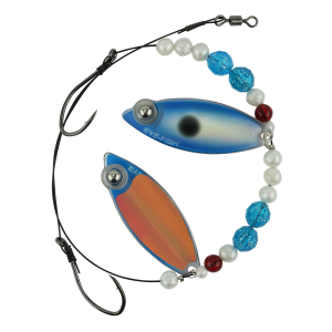 Image of Eye-Fish Premium Double Willow Blade Worm Harness | Blue Shad - Copper Back