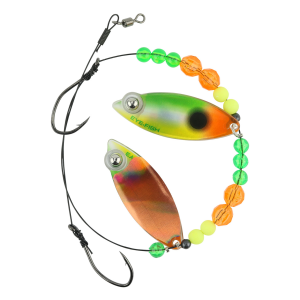 Image of Eye-Fish Premium Double Willow Blade Worm Harness | Mixed Veggie - Copper Back