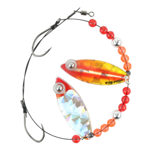 Image of Eye-Fish Premium Double Willow Blade Worm Harness | Sunset - Silver Back