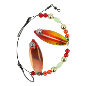 Image of Eye-Fish Premium Double Willow Blade Worm Harness | Sunset Glow - Copper Back