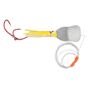 Image of Mack's Pee Wee Wiggle Hoochie | Chartreuse/Orange Spatter Glow