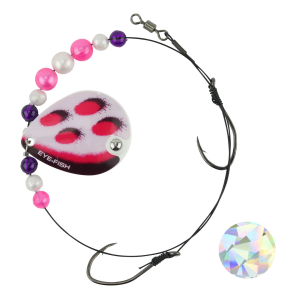 Image of Eye-Fish Premium Single Colorado Blade Worm Harness | Berries & Cream - Silver Back