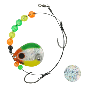 Image of Eye-Fish Premium Single Colorado Blade Worm Harness | Mixed Veggie - Silver Back