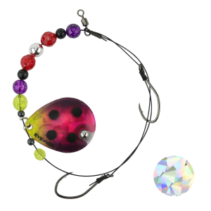 Image of Eye-Fish Premium Single Colorado Blade Worm Harness | Purple Finch - Silver Back