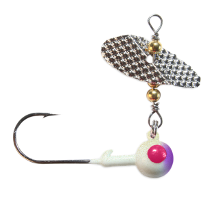 Image of PK Lures Spin A Jig | White Pink Glow; 1/4 oz.