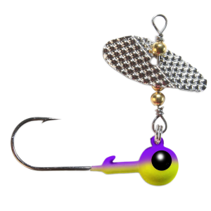 Image of PK Lures Spin A Jig | Yellow Purple Glow; 3/8 oz.
