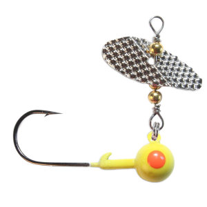 Image of PK Lures Spin A Jig | Yellow Glow Orange Dot; 3/8 oz.