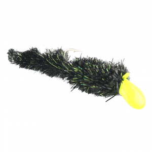 Image of Kenders Tungsten Big Juicy Leech | Chartreuse - Black; 1/8 oz.