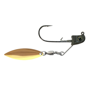 Image of Great Lakes Finesse Sneaky Underspin | Matte Green Pumpkin-Gold Blade; 3/8 oz.