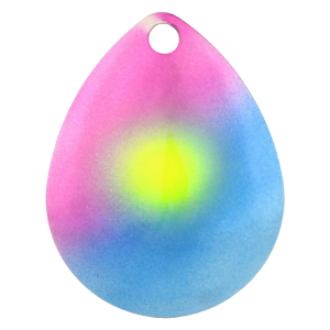 Image of Character Lures Premium Colorado Blades | Pink/Blue 50/50 Chartreuse Dot; 5