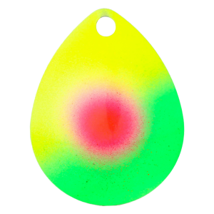 Image of Character Lures Premium Colorado Blades | Chartreuse/Green 50/50 w/ Red Dot; 5