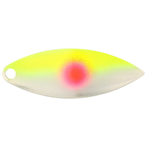 Image of Character Lures Premium Willow Blades | Chrome/Chartreuse 50/50 Red Dot; 4