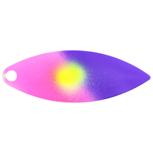 Image of Character Lures Premium Willow Blades | Pink/Purple 50/50 Chartreuse Dot; 4