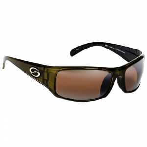 Image of Strike King S-11 Optics Polarized Sunglasses | Okeechobee - Clear Gold Met. Black Two Tone; Dark Amber Brown