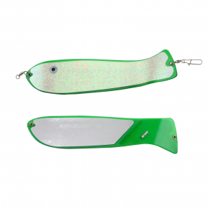 Image of Pro-Troll Fish N Chip Flasher | Glow Green Silver Back