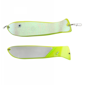 Image of Pro-Troll Fish N Chip Flasher | Glow Chartreuse Silver Back