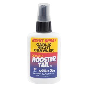Image of Worden's Rooster Tail Scent Spray | Garlic Night Crawler; 2 oz.
