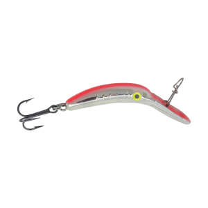 Image of Yakima Bait Mag Lip | Metallic Silver Fluorescent Red Stripe; 2 1/2 in.