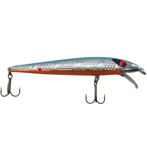 Image of Smithwick Suspending Super Rogue Jr. | Chrome/Blue Back/Orange Belly; 4 1/8 in.