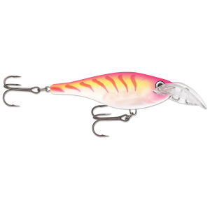 Image of Rapala Scatter Rap Glass Shad | Glass Pink Tiger UV; 2 3/4 in.