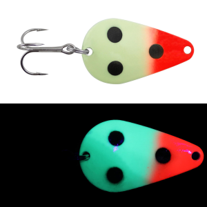 Image of Moonshine Lures Casting Spoon | Glow Bloody Nose; 1 7/8 in.