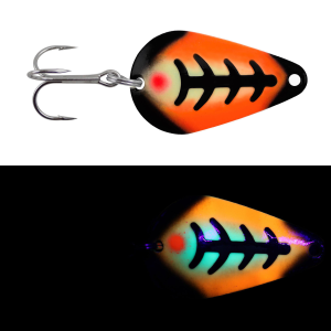 Image of Moonshine Lures Casting Spoon | Orange Hulk; 1 7/8 in.