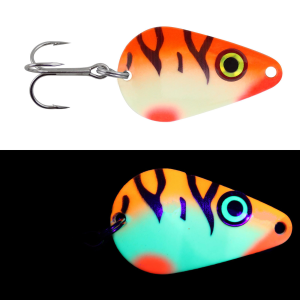 Image of Moonshine Lures Casting Spoon | Tangerine Tiger; 1 7/8 in.
