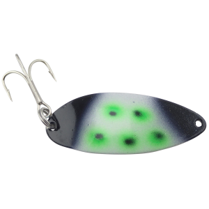 Image of ACME Tackle Custom Painted Little Cleo Spoon | Glow Nasty Glare; 2/5 oz.