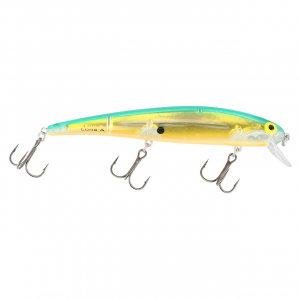 Image of Bomber 15A Long Shallow Diver | Chartreuse Flash-Blue-Orange; 4 1/2 in.