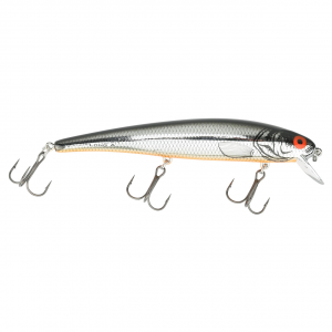 Image of Bomber 15A Long Shallow Diver | Chrome-Black Back-Orange; 4 1/2 in.