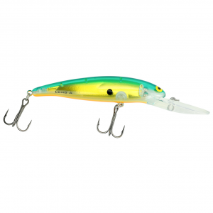 Image of Bomber Deep Long A B24A | Chartreuse Flash-Blue-Orange; 3 1/2 in.