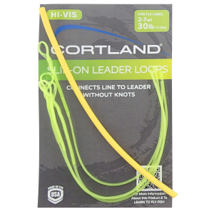 Image of Cortland Sinking Slip-On Leader Loops | 30 lb.; High-Vis Yellow
