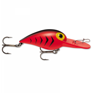 Image of Storm Original Wiggle Wart Crankbait | Fluorescent Red/Black Herringbone; 2 in.