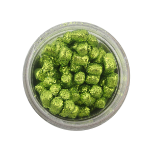 Image of Berkley PowerBait Sparkle Crappie Nibbles | Neon Chartreuse; 1/4 in.