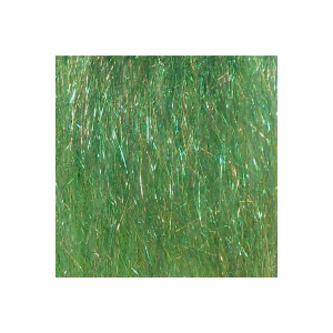 Image of Hareline Dubbin Ice Dub Minnow Back Shimmer Fringe | Chartreuse Peacock