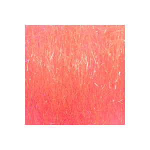 Image of Hareline Dubbin Ice Dub Minnow Back Shimmer Fringe | Shell Pink Hot Pink