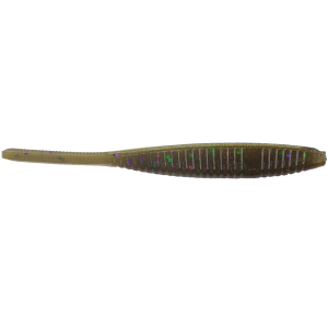 Image of Yamamoto Shad Shape Worm | Green Pumpkin w/ Green/Purple Flake; 3.75 in.
