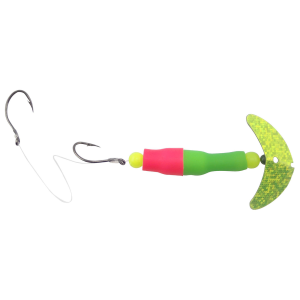 Image of Mack's Wally Pop Crawler Rig | Lime Green/Fluorescent Pink/Chartreuse Sparkle; 2