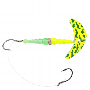 Image of Mack's Smile Blade Double Whammy Walleye Rig | Chartreuse Green Tiger