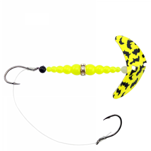 Image of Mack's Smile Blade Double Whammy Walleye Rig | Chartreuse Black Tiger