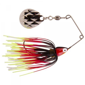 Image of Strike King Mini-King Spinnerbait | Black Chartreuse White Red; 1/8 oz.